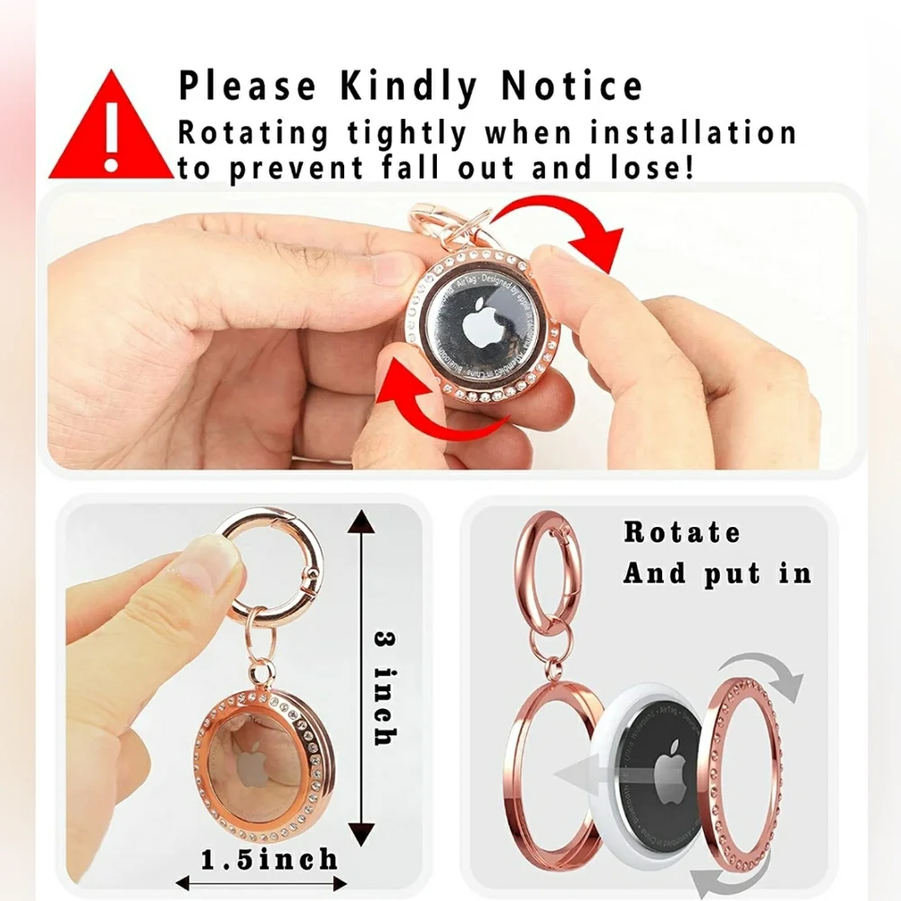 Bling Metal Case Compatible with Apple New AirTag 2021